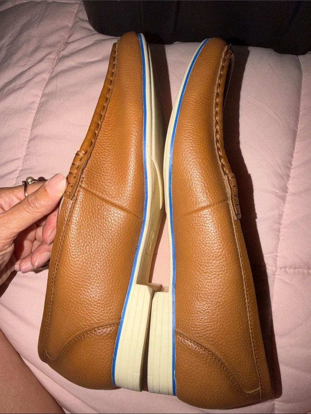 Men's Tan Leather Penny Loafer Slip-On - Picture 5 of 8
